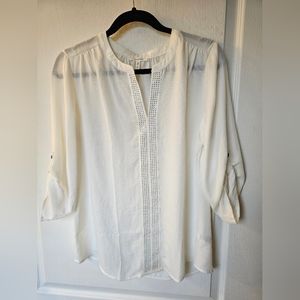 White Maurices medium 100% polyester blouse